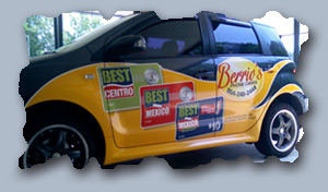 small car partial wrap